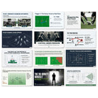 Collection of football training slides with various diagrams and text on a white background